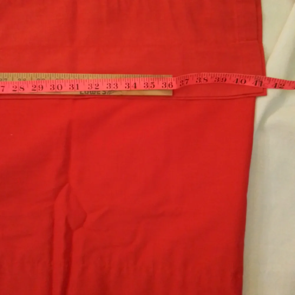 Two Sets of Red Rod Pocket Curtain Toppers